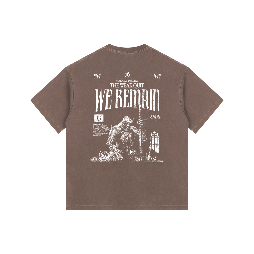 'We Remain' Vintage Washed Graphic Oversized Cotton T-Shirt