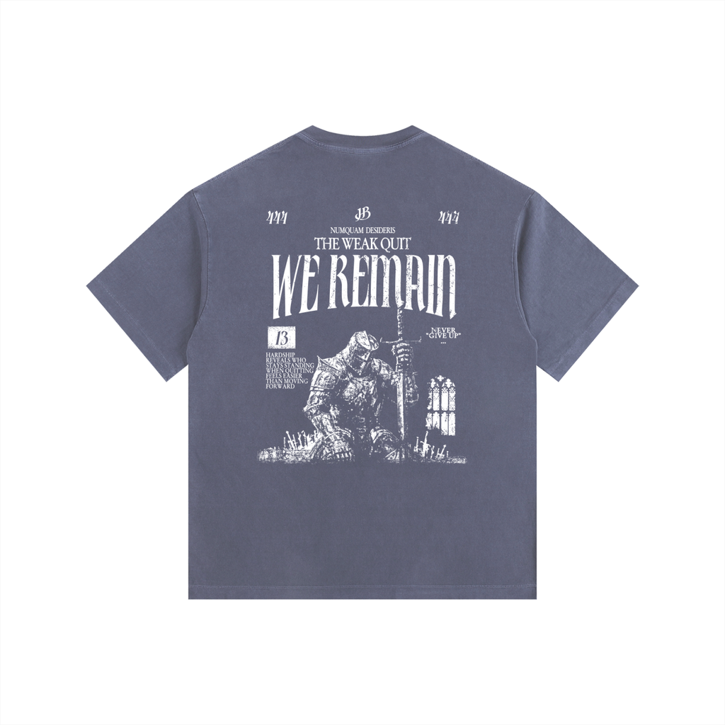 'We Remain' Vintage Washed Graphic Oversized Cotton T-Shirt