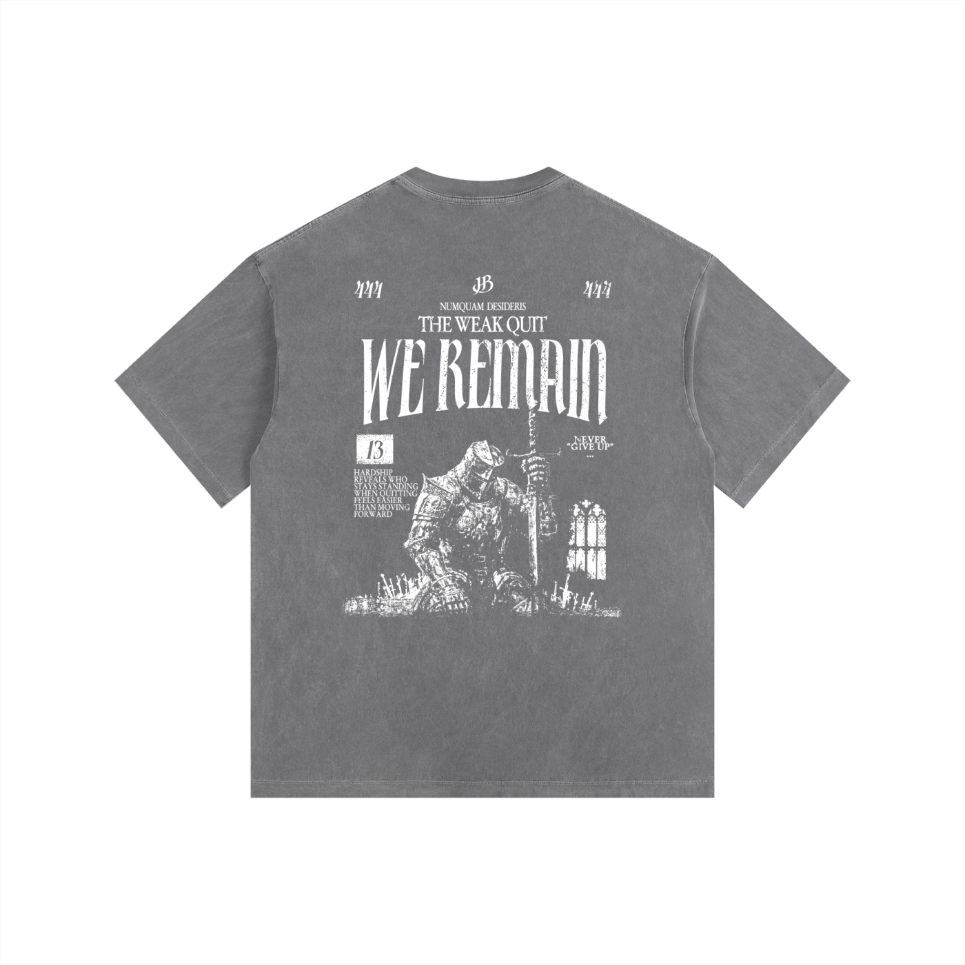 'We Remain' Vintage Washed Graphic Oversized Cotton T-Shirt