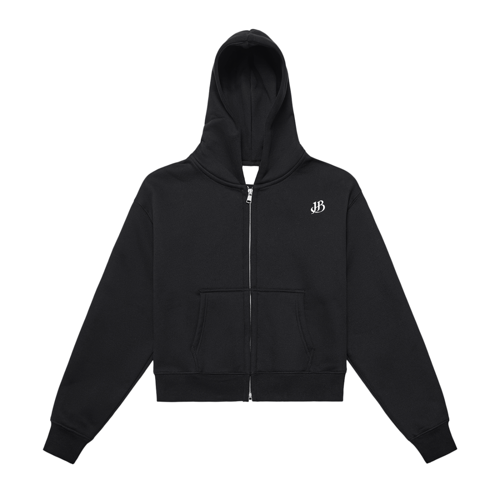 Rest Day Fleeced Zip-Up Cropped Hoodie