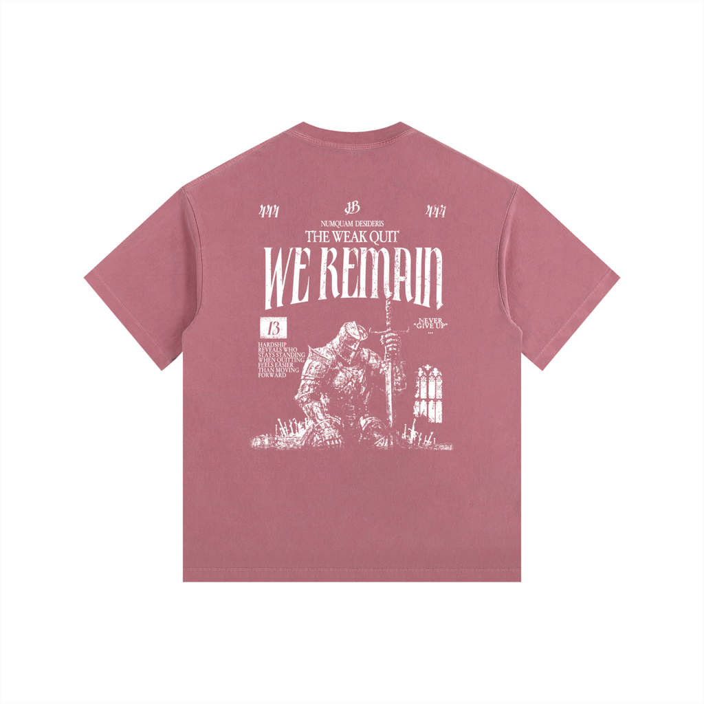 'We Remain' Vintage Washed Graphic Oversized Cotton T-Shirt
