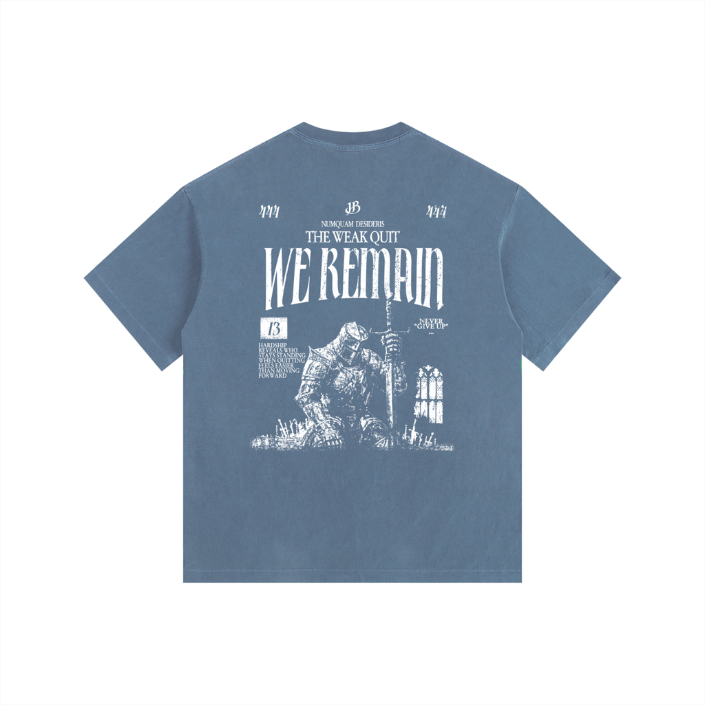 'We Remain' Vintage Washed Graphic Oversized Cotton T-Shirt