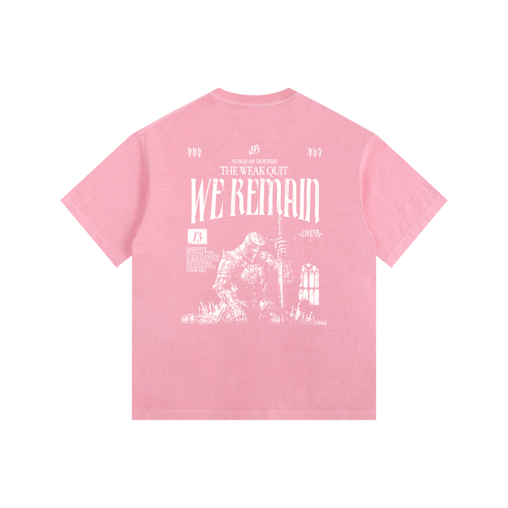 'We Remain' Vintage Washed Graphic Oversized Cotton T-Shirt