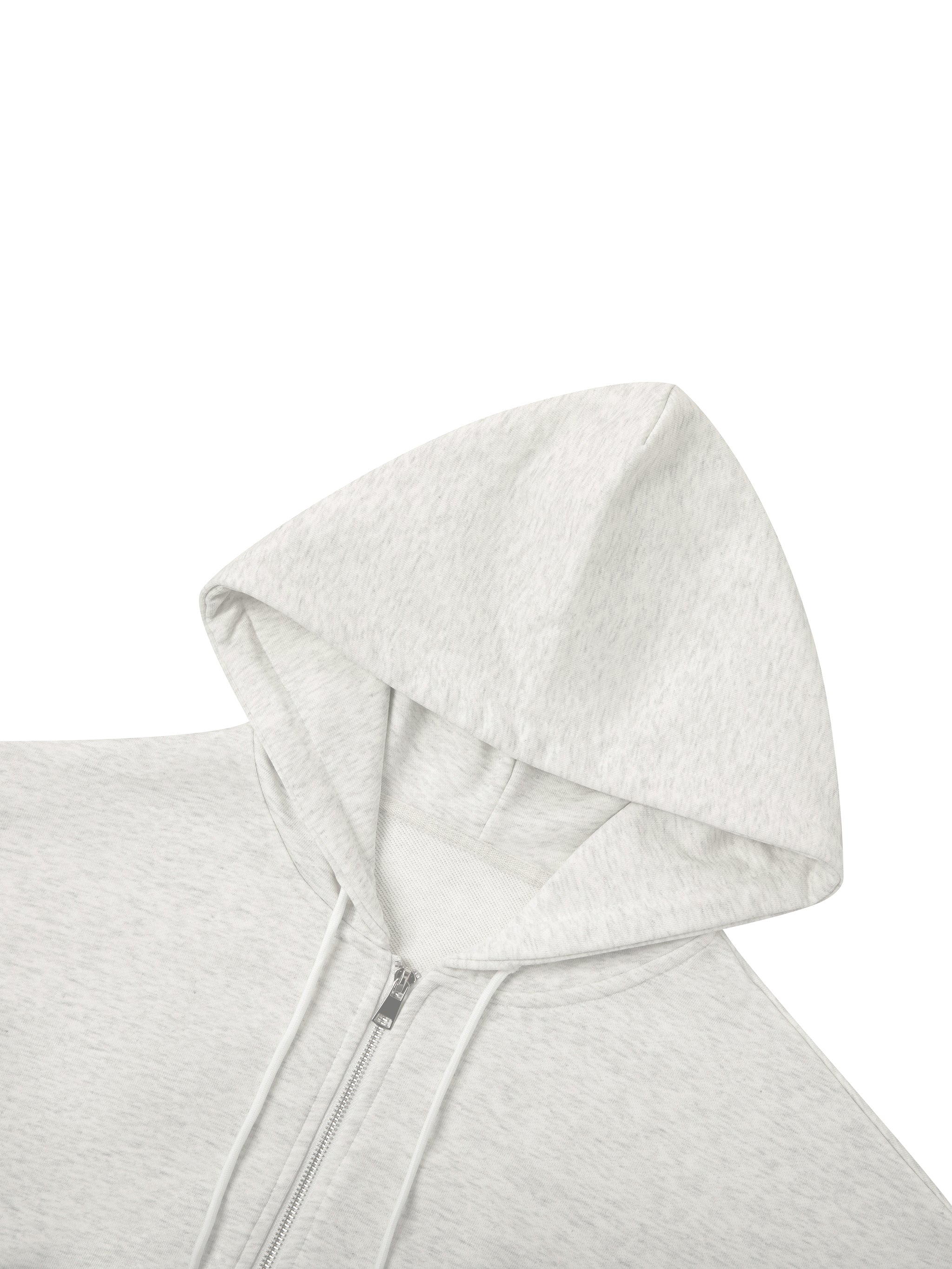 Essential Cropped Zip-Up Hoodie